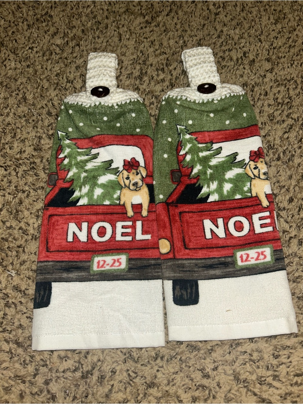 Truck Christmas Hanging Towel Set